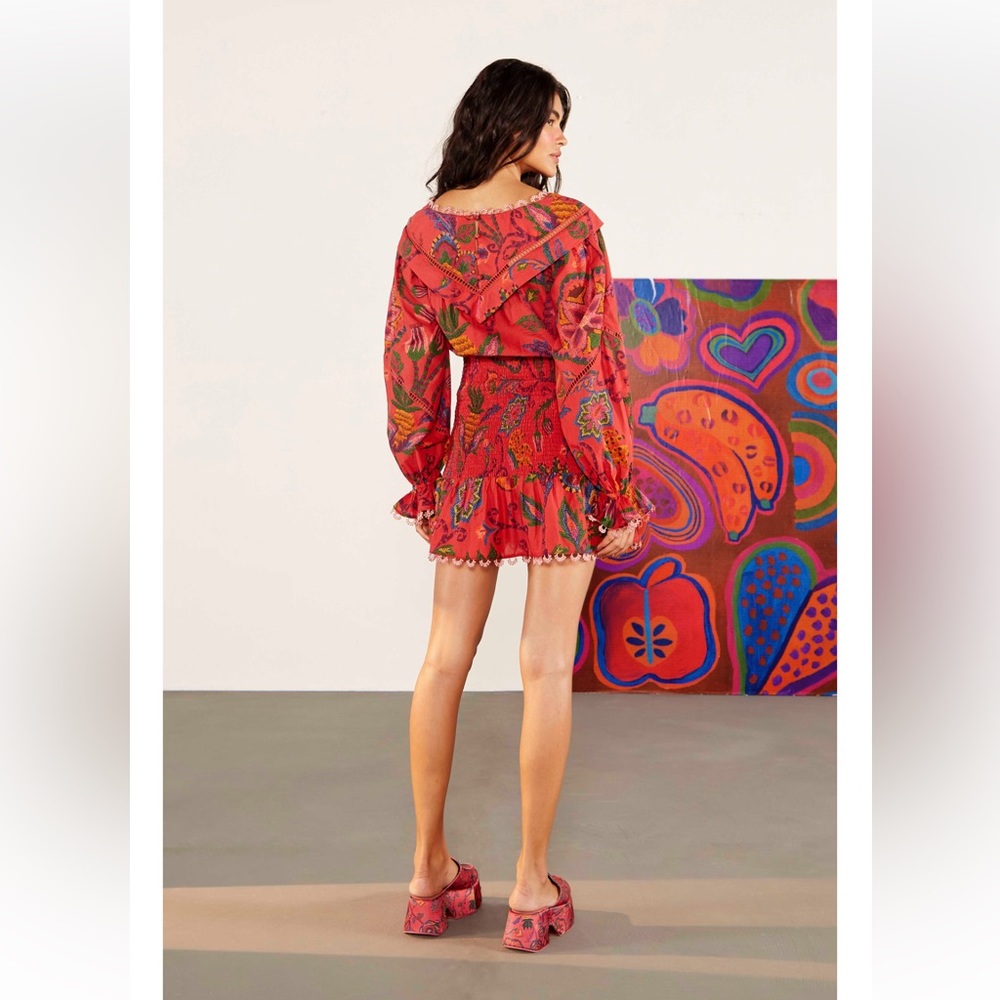 FARM Rio Red Paisley Mini Dress - Picture 11 of 12